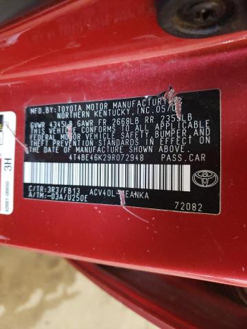 Photo 10 from auction – 2009 TOYOTA CAMRY BASE with VIN 4T4BE46K29R072948