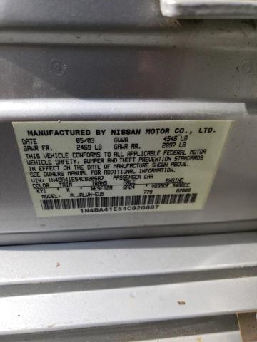Photo 10 from auction – 2004 NISSAN MAXIMA SE with VIN 1N4BA41E54C820687