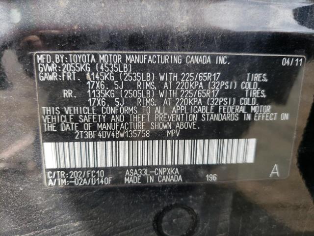 Photo 10 from auction – 2011 TOYOTA RAV4 with VIN 2T3BF4DV4BW135758