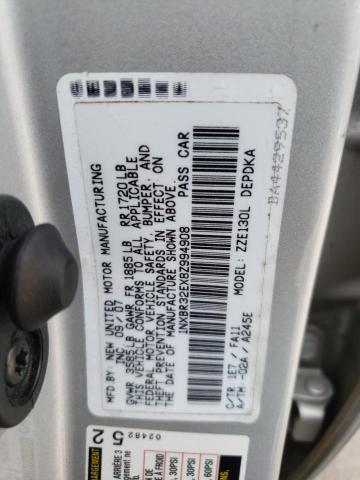 Photo 10 from auction – 2008 TOYOTA COROLLA CE with VIN 1NXBR32EX8Z994908