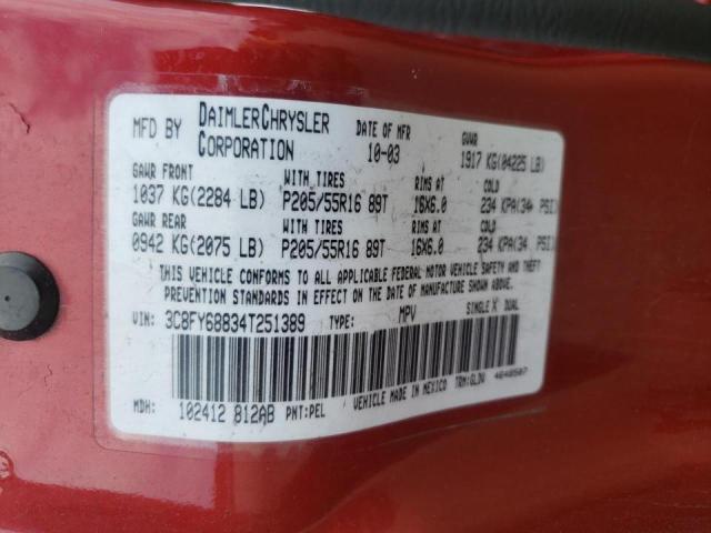 Photo 10 from auction – 2004 CHRYSLER PT CRUISER with VIN 3C8FY68834T251389