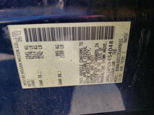 Photo 10 from auction – 2012 NISSAN ALTIMA BAS with VIN 1N4AL2AP5CN454048
