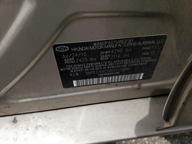 Photo 10 from auction – 2011 HYUNDAI SONATA SE with VIN 5NPEC4AC0BH112946