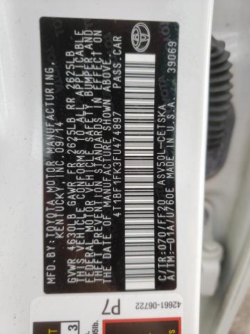 Photo 10 from auction – 2015 TOYOTA CAMRY LE with VIN 4T1BF1FK3FU474897