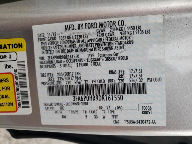 Photo 10 from auction – 2013 FORD FUSION SE with VIN 3FA6P0HR9DR161550