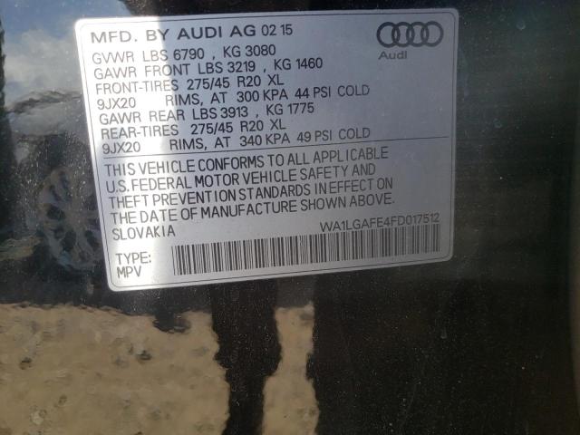 Photo 10 from auction – 2015 AUDI Q7 PREMIUM with VIN WA1LGAFE4FD017512