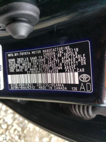 Photo 10 from auction – 2018 TOYOTA COROLLA L with VIN 2T1BURHE0JC088508