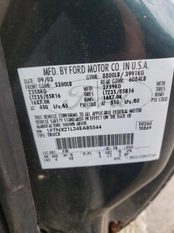 Photo 10 from auction – 2004 FORD F250 SUPER with VIN 1FTNX21L34EA85544