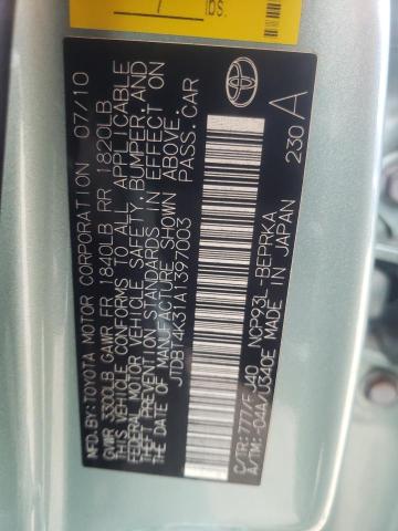Photo 10 from auction – 2010 TOYOTA YARIS with VIN JTDBT4K31A1397003