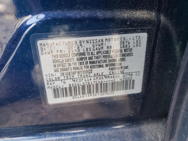 Photo 10 from auction – 2019 NISSAN SENTRA S with VIN 3N1AB7AP1KY309622