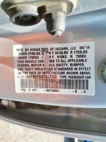 Photo 10 from auction – 2014 HONDA CIVIC LX with VIN 19XFB2F55EE049700