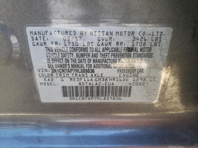 Photo 10 from auction – 2017 NISSAN VERSA S with VIN 3N1CN7AP7HL889836