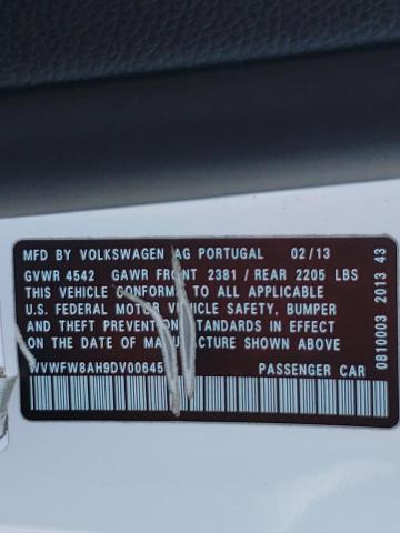 Photo 10 from auction – 2013 VOLKSWAGEN EOS LUX with VIN WVWFW8AH9DV006450