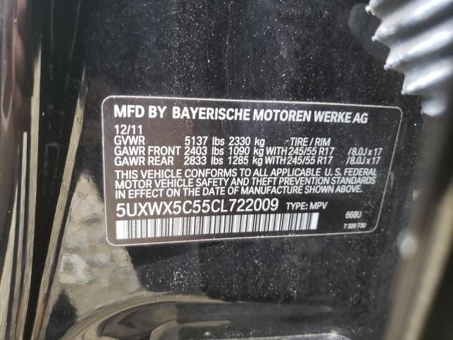 Photo 10 from auction – 2012 BMW X3 XDRIVE2 with VIN 5UXWX5C55CL722009