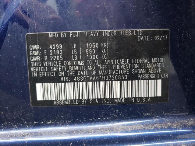 Photo 10 from auction – 2017 SUBARU IMPREZA with VIN 4S3GTAA61H3720853
