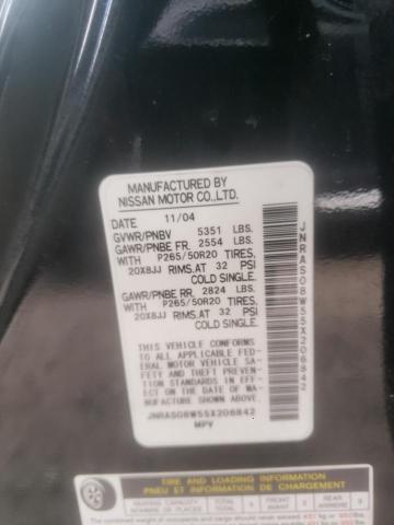 Photo 10 from auction – 2005 INFINITI FX35 with VIN JNRAS08W55X206842