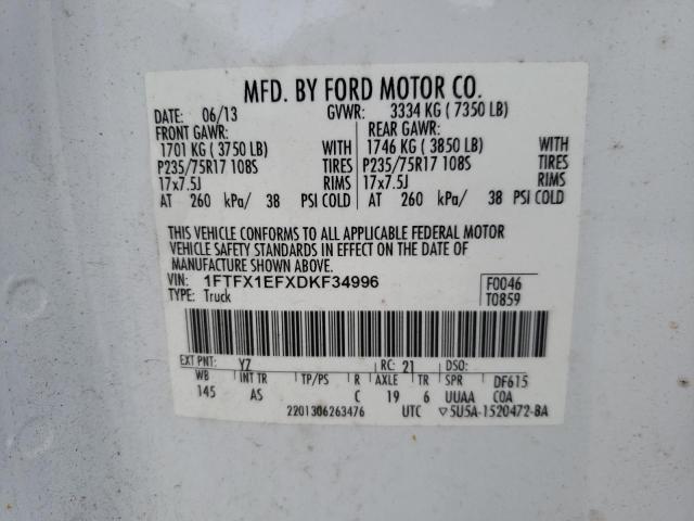 Photo 10 from auction – 2013 FORD F150 SUPER with VIN 1FTFX1EFXDKF34996