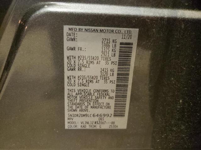 Photo 10 from auction – 2020 NISSAN PATHFINDER with VIN 5N1DR2DM9LC646992