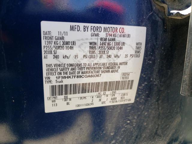 Photo 10 from auction – 2012 FORD EXPLORER L with VIN 1FMHK7F89CGA60367