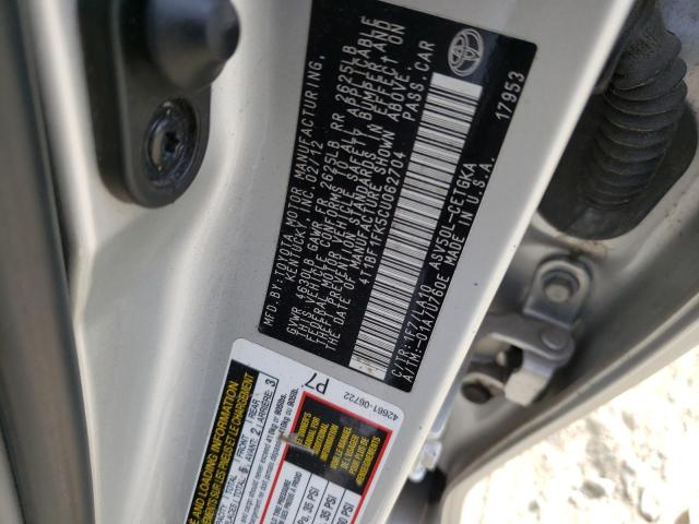 Photo 10 from auction – 2012 TOYOTA CAMRY BASE with VIN 4T1BF1FK5CU062704