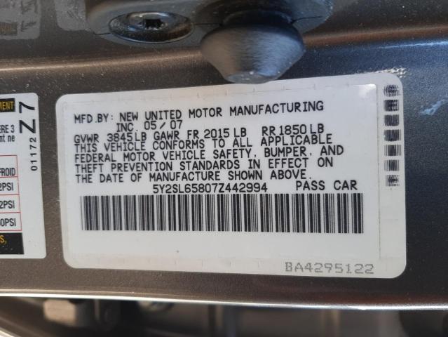 Photo 10 from auction – 2007 PONTIAC VIBE with VIN 5Y2SL65807Z442994