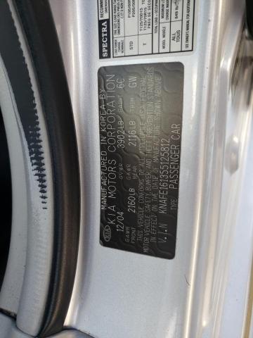 Photo 10 from auction – 2005 KIA SPECTRA5 with VIN KNAFE161355125812
