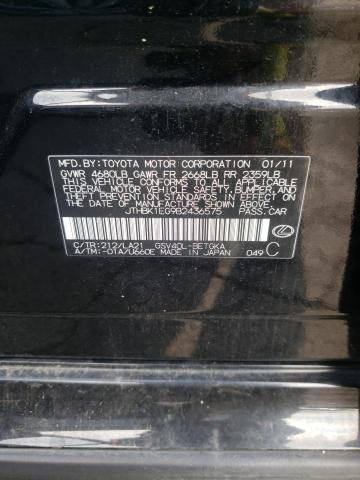 Photo 10 from auction – 2011 LEXUS ES 350 with VIN JTHBK1EG9B2436575