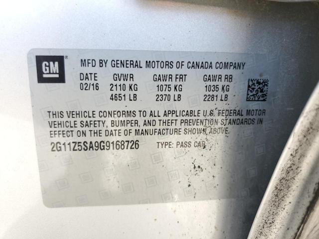 Photo 10 from auction – 2016 CHEVROLET IMPALA LS with VIN 2G11Z5SA9G9168726