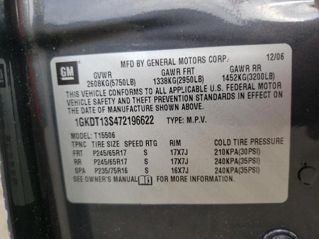 Photo 10 from auction – 2007 GMC ENVOY with VIN 1GKDT13S472196622