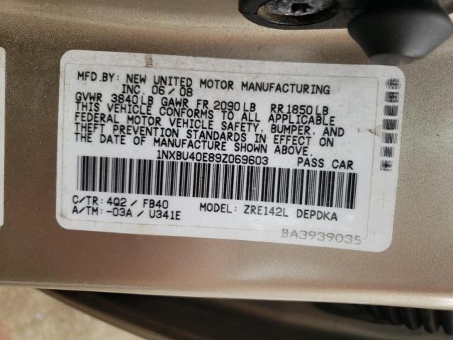 Photo 10 from auction – 2009 TOYOTA COROLLA BA with VIN 1NXBU40E89Z069603