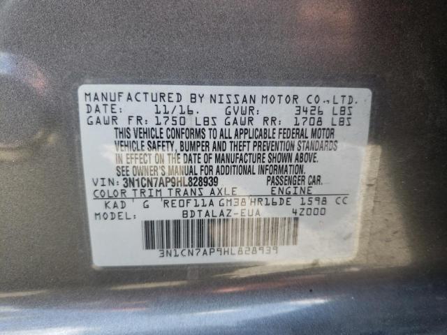Photo 10 from auction – 2017 NISSAN VERSA S with VIN 3N1CN7AP9HL828939