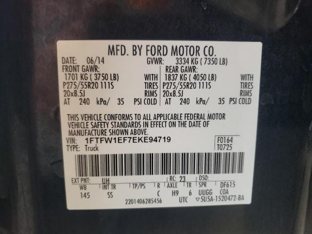 Photo 10 from auction – 2014 FORD F150 SUPER with VIN 1FTFW1EF7EKE94719
