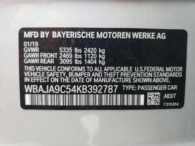 Photo 10 from auction – 2019 BMW 530E with VIN WBAJA9C54KB392787
