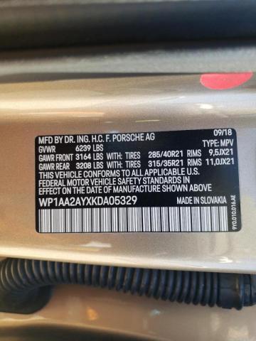 Photo 10 from auction – 2019 PORSCHE CAYENNE with VIN WP1AA2AYXKDA05329