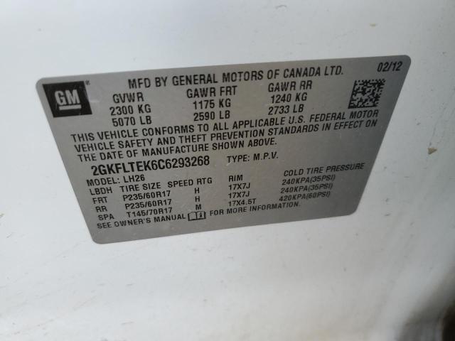 Photo 10 from auction – 2012 GMC TERRAIN SL with VIN 2GKFLTEK6C6293268
