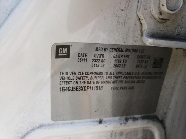 Photo 10 from auction – 2012 BUICK LACROSSE T with VIN 1G4GJ5E3XCF111518