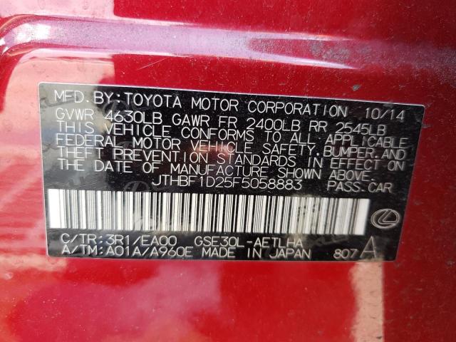 Photo 10 from auction – 2015 LEXUS IS 250 with VIN JTHBF1D25F5058883