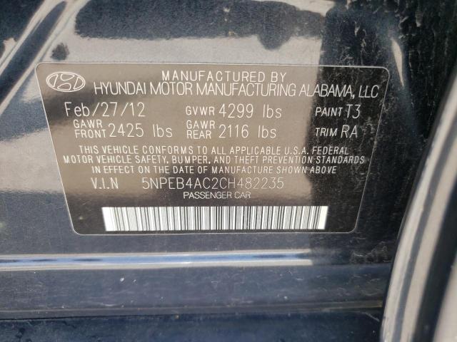 Photo 10 from auction – 2012 HYUNDAI SONATA GLS with VIN 5NPEB4AC2CH482235