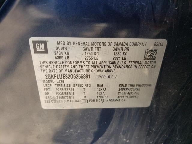 Photo 10 from auction – 2016 GMC TERRAIN SL with VIN 2GKFLUE32G6255881