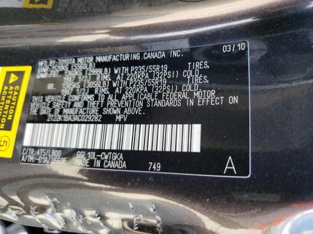 Photo 10 from auction – 2010 LEXUS RX 350 with VIN 2T2ZK1BA3AC029282