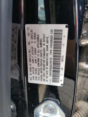 Photo 10 from auction – 2010 HONDA ACCORD EXL with VIN 1HGCP2F82AA169130