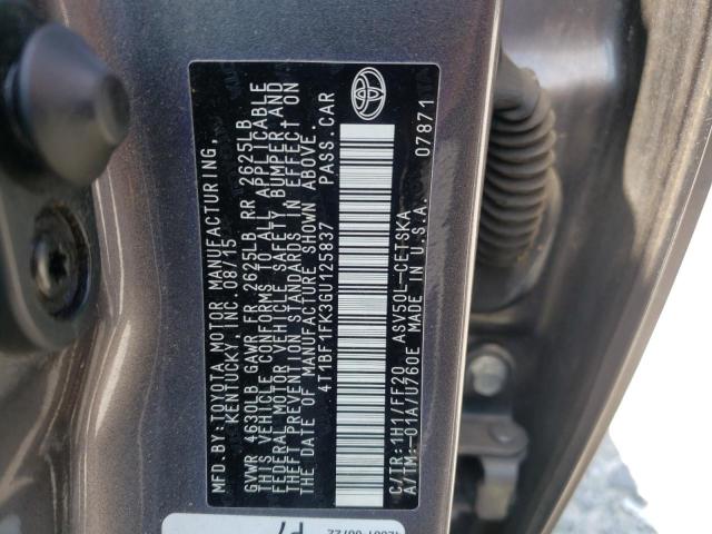 Фото 10 с аукциона – 2016 TOYOTA CAMRY с VIN 4T1BF1FK3GU125837