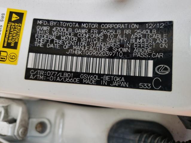 Photo 10 from auction – 2013 LEXUS ES 350 with VIN JTHBK1GG9D2039710