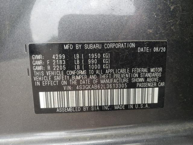 Photo 10 from auction – 2020 SUBARU IMPREZA with VIN 4S3GKAB62L3613305