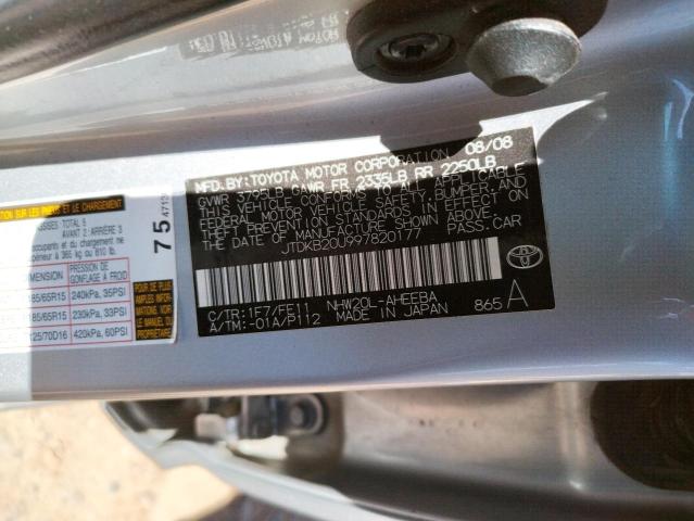 Photo 10 from auction – 2009 TOYOTA PRIUS with VIN JTDKB20U997820177