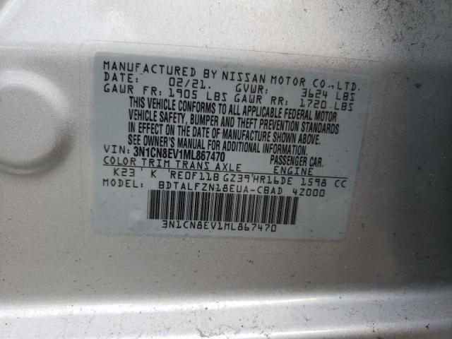 Photo 10 from auction – 2021 NISSAN VERSA SV with VIN 3N1CN8EV1ML867470