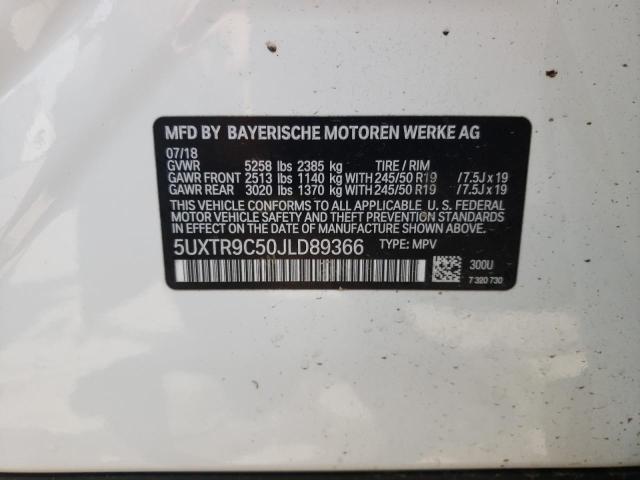 Photo 10 from auction – 2018 BMW X3 XDRIVE3 with VIN 5UXTR9C50JLD89366