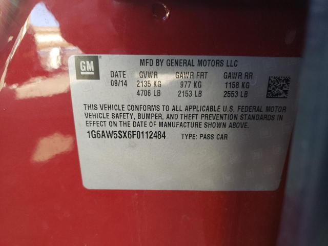 Photo 10 from auction – 2015 CADILLAC CTS with VIN 1G6AW5SX6F0112484
