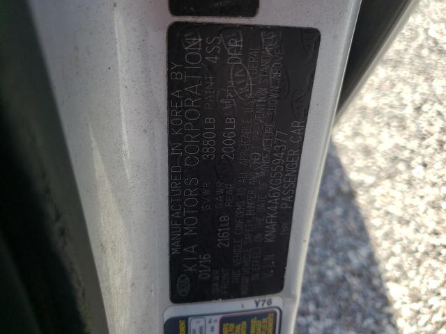 Photo 10 from auction – 2016 KIA FORTE LX with VIN KNAFK4A6XG5594377