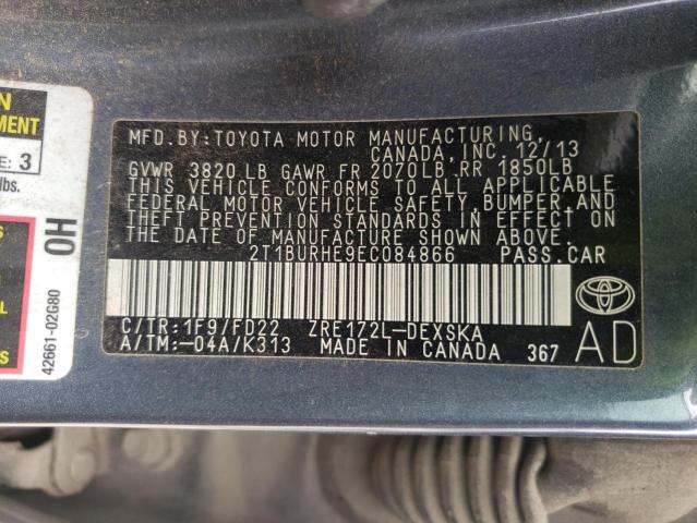 Photo 10 from auction – 2014 TOYOTA COROLLA L with VIN 2T1BURHE9EC084866